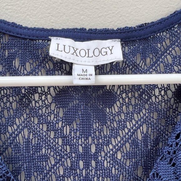 Navy Lace Button-Front Maxi Dress – Sleeveless - Picture 7 of 7